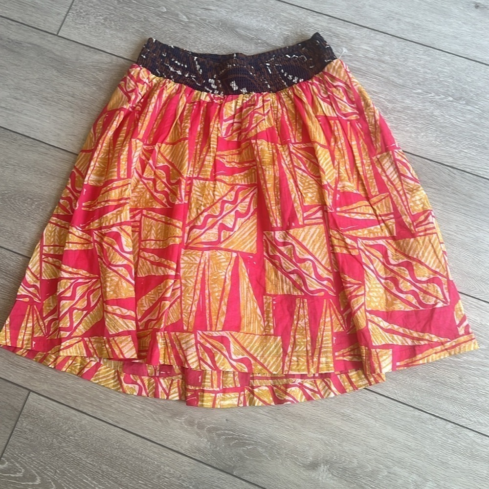 Anthropologie Vanessa Virginia mixed patterned pull on boho alone skirt medium - Picture 3 of 8